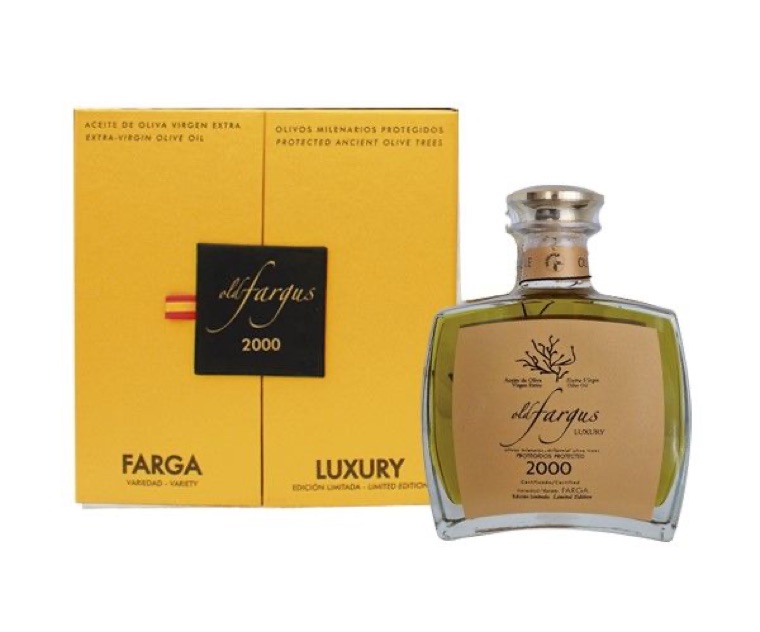 Oldfargus 2000 Luxury olive oil bottle and box